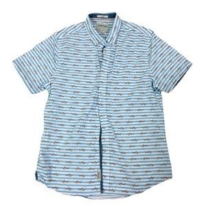 Heritage report collection slim fit striped shark shirt. Large
